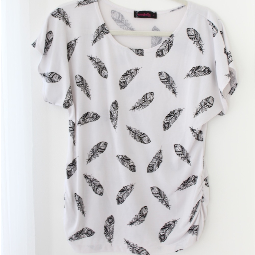 Feather print blouse